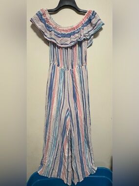 3rd + malt striped jumpsuit size medium